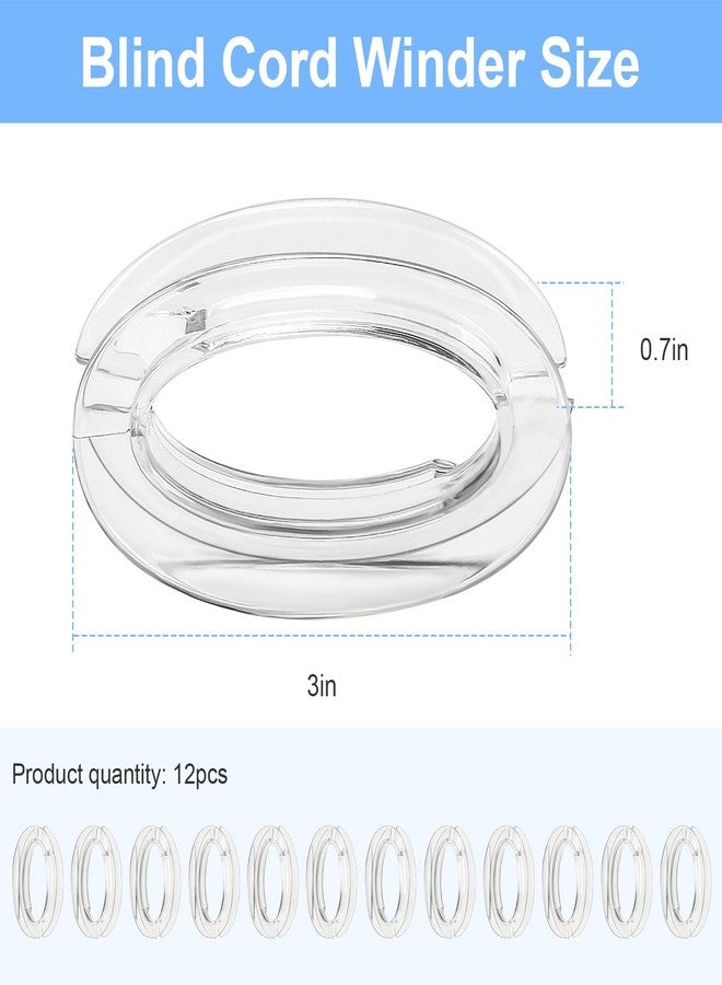 Giokyi 12 Pack Blind Cord Winder, Safety Baby Proof Blinds String Holder, Transparent Anti-Entanglement Cord Organizer for Blinds/Shades, Blind Cord Wrap Cleat Alternative (No Wall Damage, Pet-Friendly) - Image 2